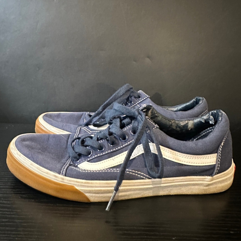 Vans Old Skool Navy‎ Blue White Gum Sole Skate Shoes Mens 10 721454